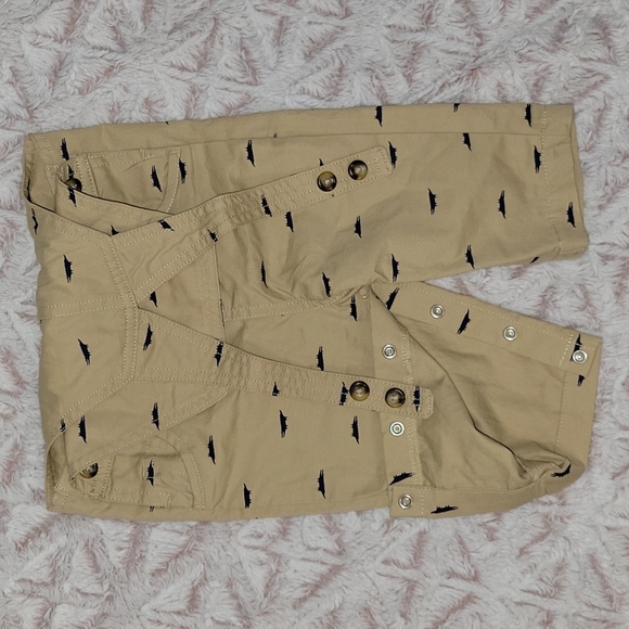 Carter's Khaki Overalls with Striped Long Sleeve Top Size 6m - Picture 4 of 7